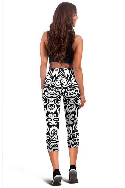 Polynesian Tattoo Pattern Women Capris