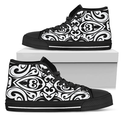 Polynesian Tattoo Pattern Women High Top Shoes