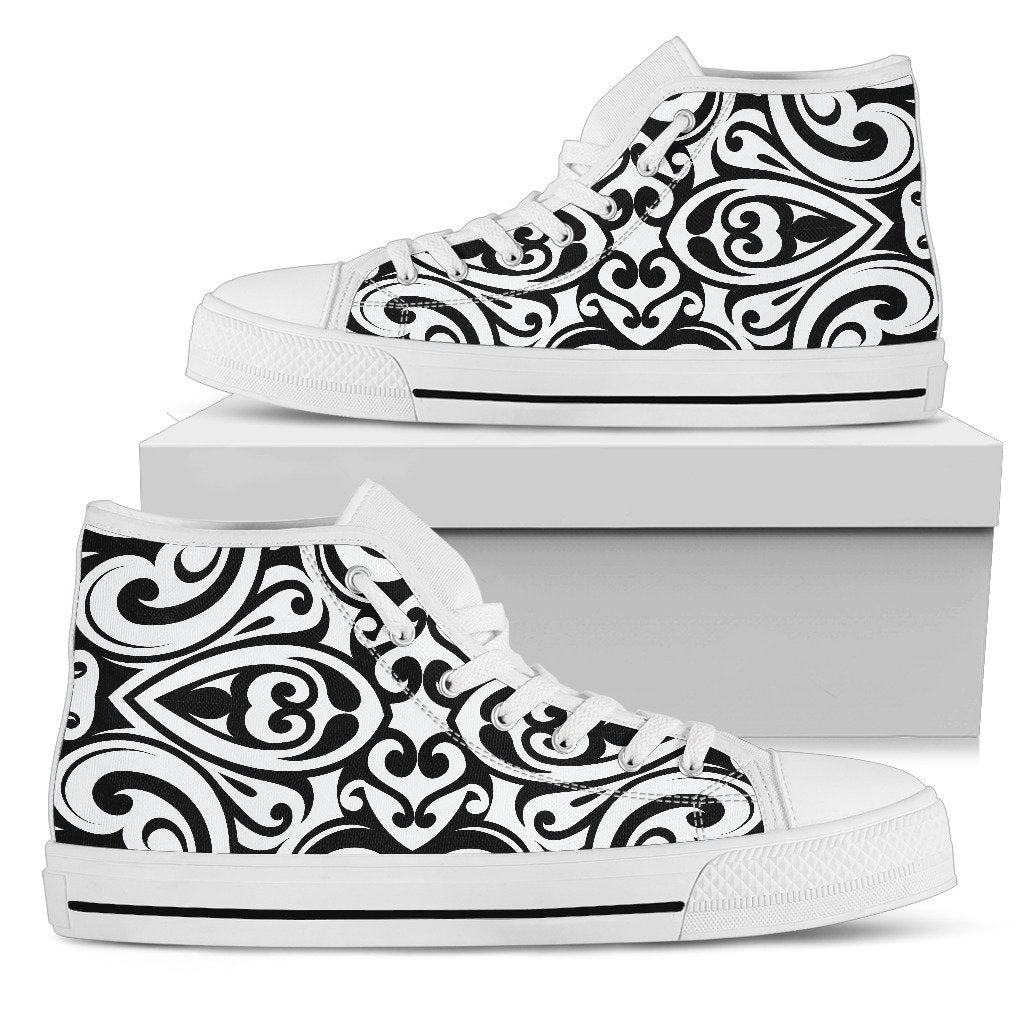 Polynesian Tattoo Pattern Women High Top Shoes