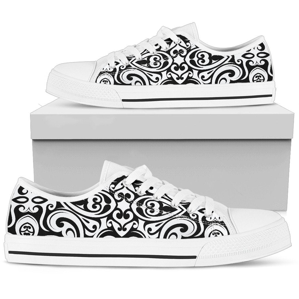 Polynesian Tattoo Pattern Women Low Top Shoes-JTAMIGO.COM