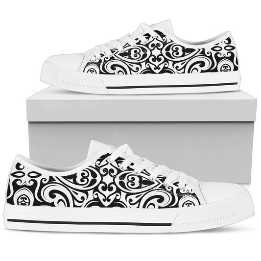 Polynesian Tattoo Pattern Women Low Top Shoes-JTAMIGO.COM