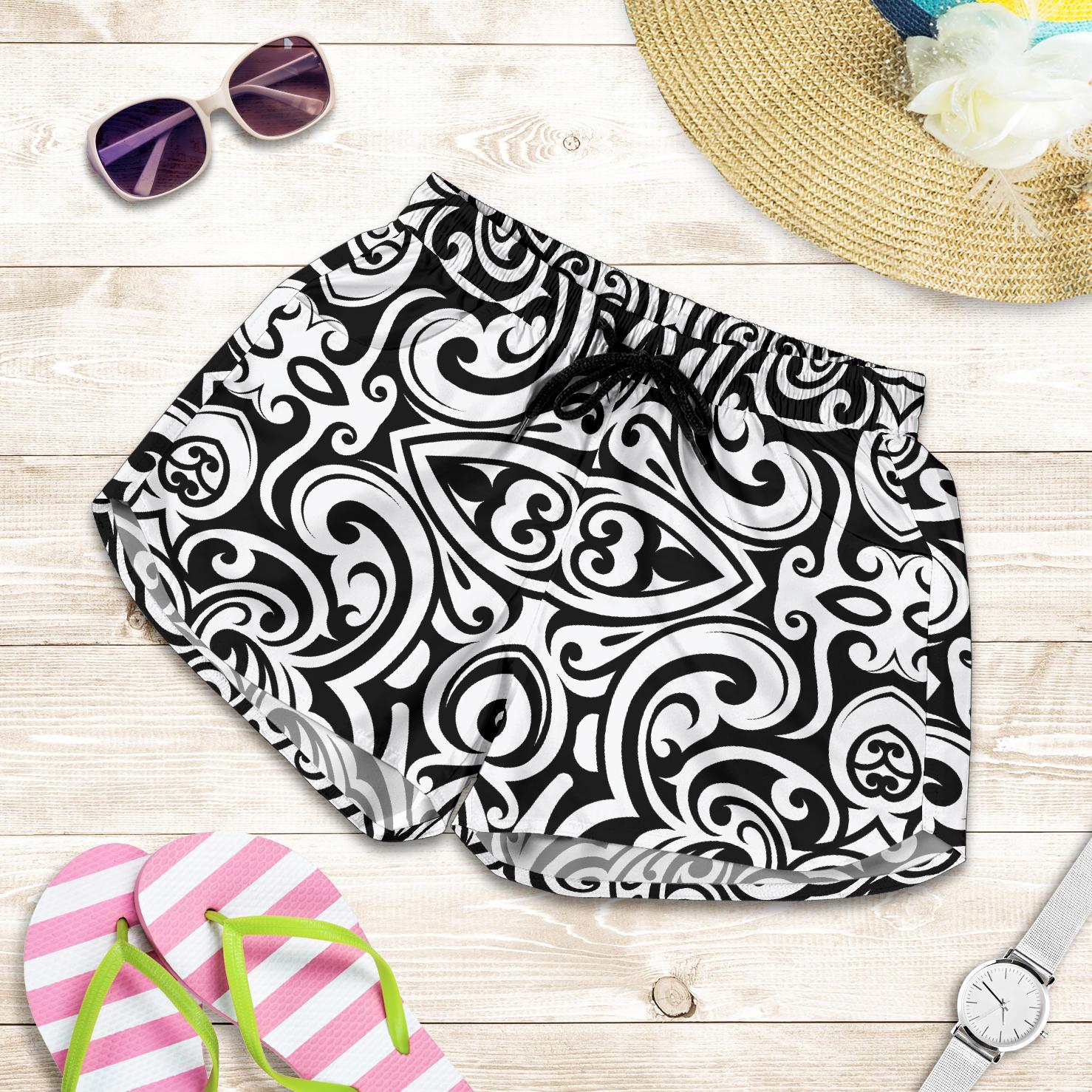 Polynesian Tattoo Pattern Women Shorts-JTAMIGO.COM