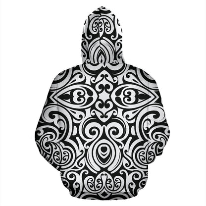 Polynesian Tattoo Pattern Zip Up Hoodie