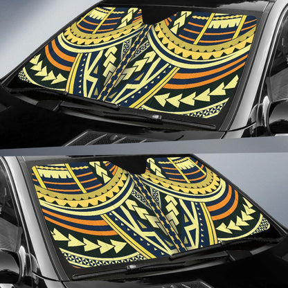 Polynesian Tattoo Print Car Sun Shade For Windshield