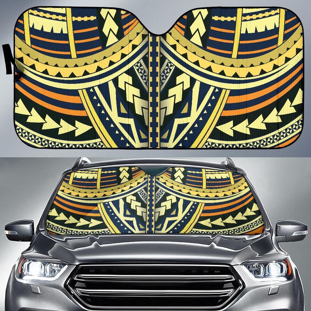 Polynesian Tattoo Print Car Sun Shade For Windshield