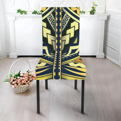 Polynesian Tattoo Print Dining Chair Slipcover-JTAMIGO.COM