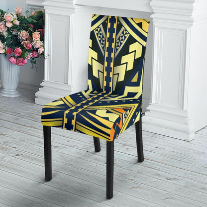 Polynesian Tattoo Print Dining Chair Slipcover-JTAMIGO.COM