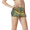 Polynesian Tattoo Print High Waisted Spandex Shorts-JTAMIGO.COM