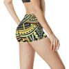 Polynesian Tattoo Print High Waisted Spandex Shorts-JTAMIGO.COM