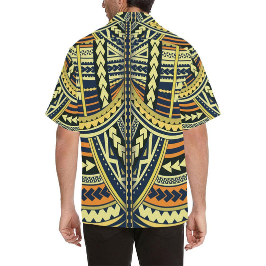 Polynesian Tattoo Print Men Aloha Hawaiian Shirt