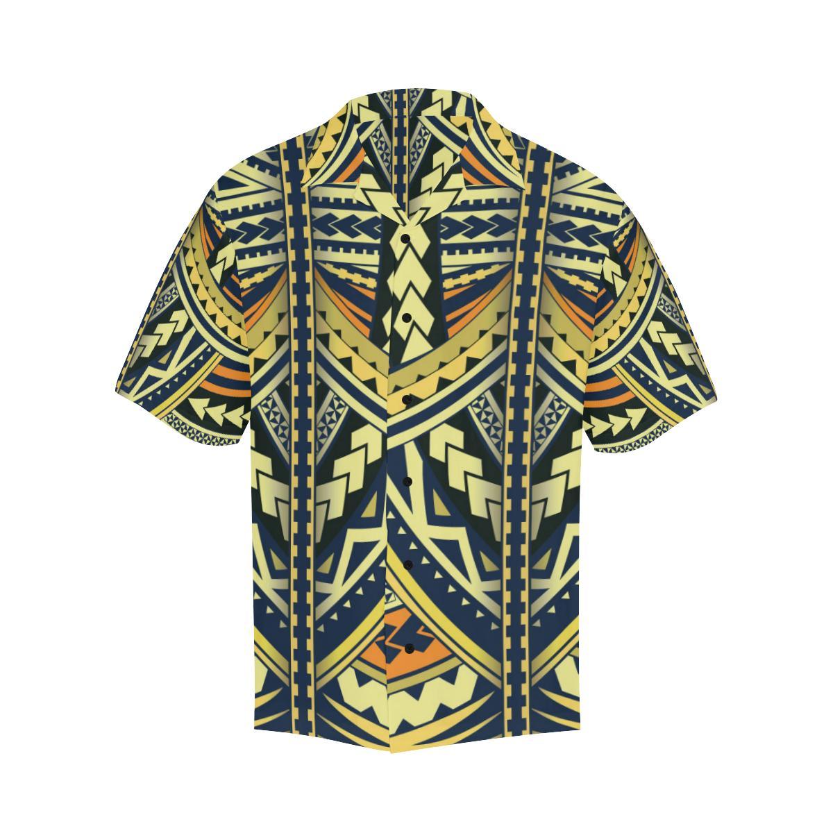 Polynesian Tattoo Print Men Aloha Hawaiian Shirt