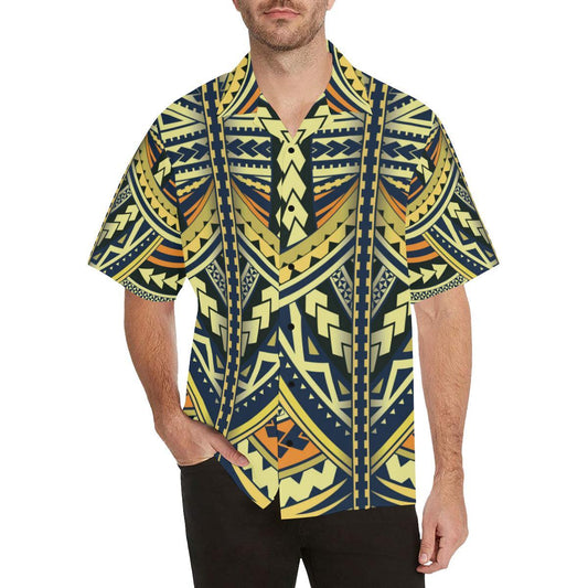 Polynesian Tattoo Print Men Aloha Hawaiian Shirt
