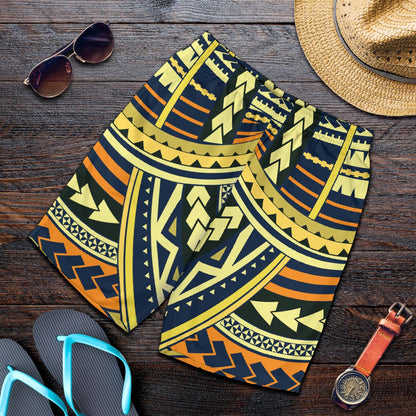 Polynesian Tattoo Print Mens Shorts-JTAMIGO.COM