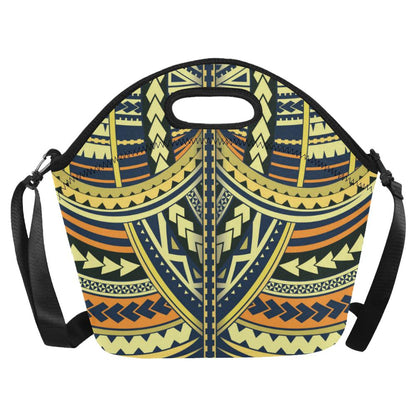 Polynesian Tattoo Print Neoprene Lunch Bag (Model 1669)(Large)-JTAMIGO.COM
