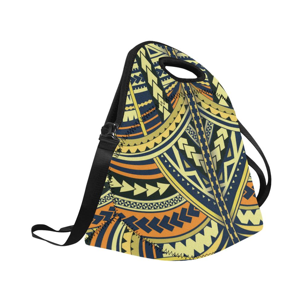 Polynesian Tattoo Print Neoprene Lunch Bag (Model 1669)(Large)-JTAMIGO.COM