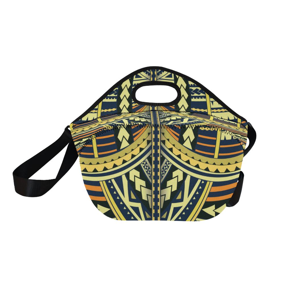 Polynesian Tattoo Print Neoprene Lunch Bag (Model 1669)(Large)-JTAMIGO.COM