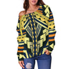 Polynesian Tattoo Print Off Shoulder Sweatshirt