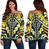 Polynesian Tattoo Print Off Shoulder Sweatshirt