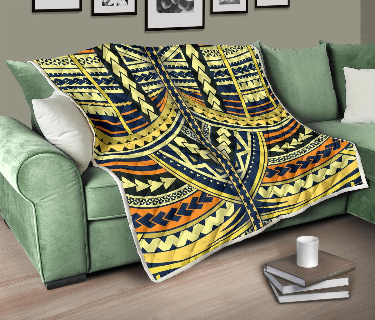 Polynesian Tattoo Print Premium Quilt-JTAMIGO.COM