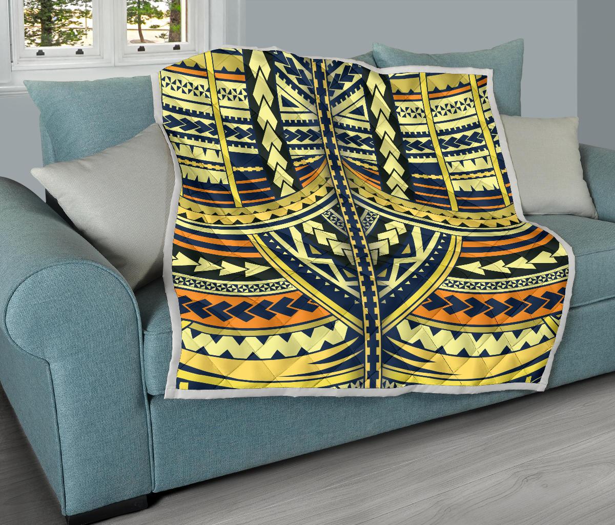 Polynesian Tattoo Print Premium Quilt-JTAMIGO.COM
