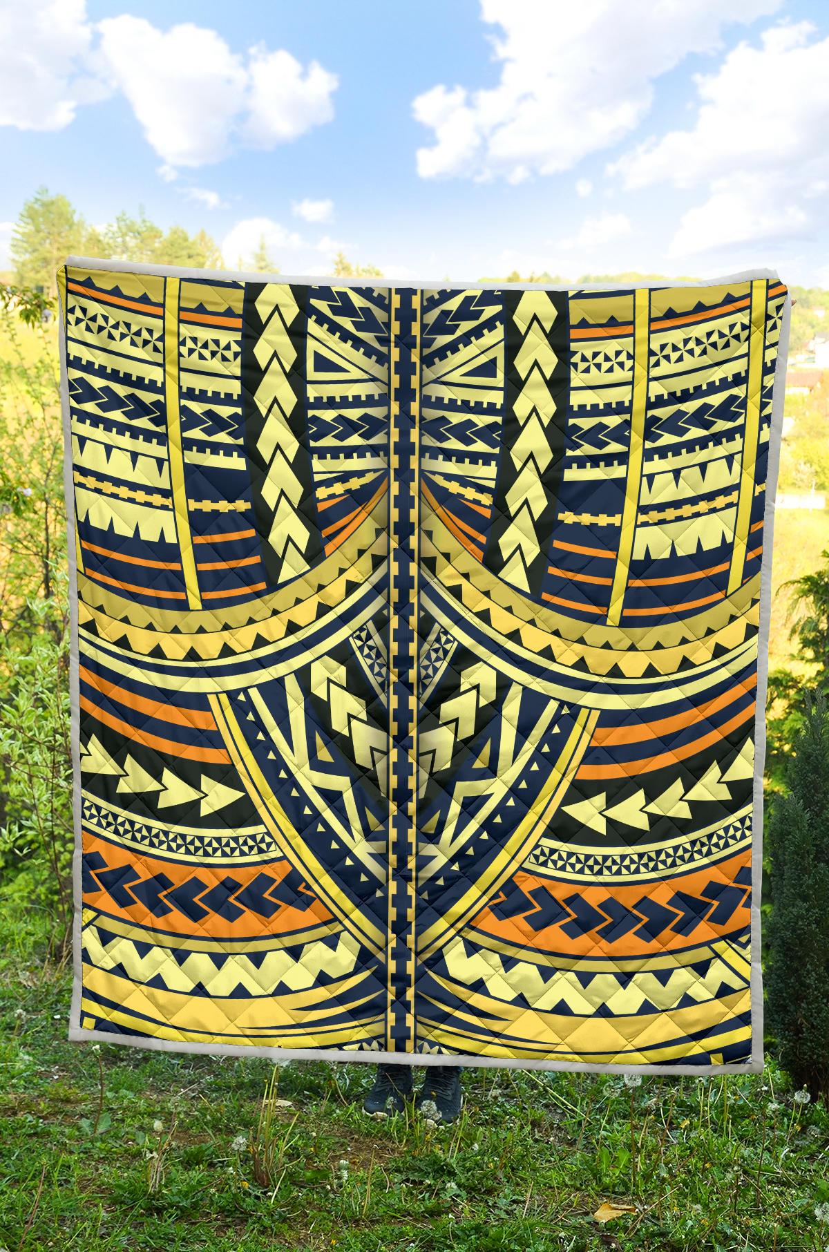 Polynesian Tattoo Print Premium Quilt-JTAMIGO.COM