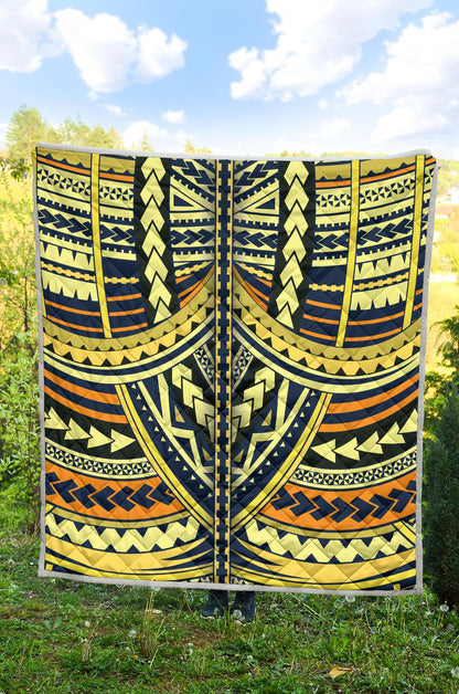 Polynesian Tattoo Print Premium Quilt-JTAMIGO.COM