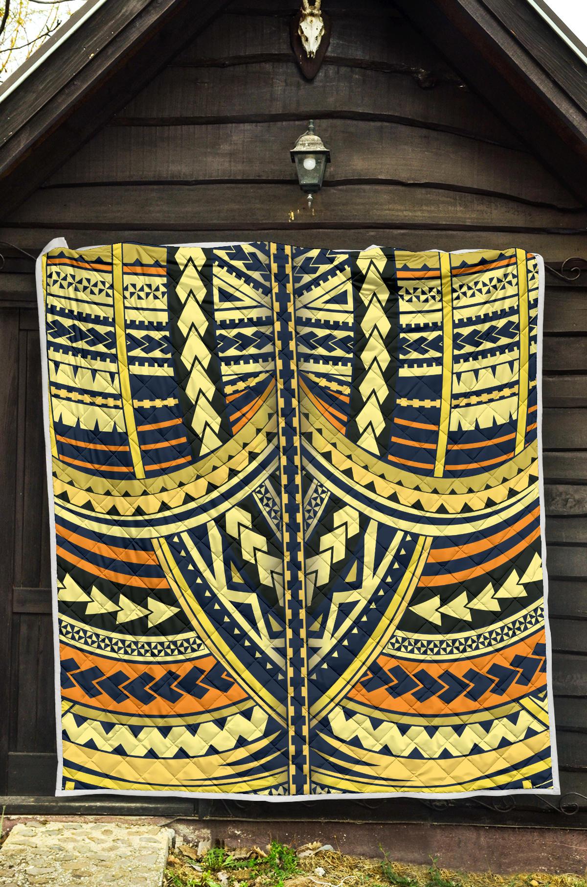 Polynesian Tattoo Print Premium Quilt-JTAMIGO.COM
