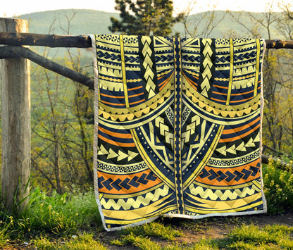 Polynesian Tattoo Print Premium Quilt-JTAMIGO.COM
