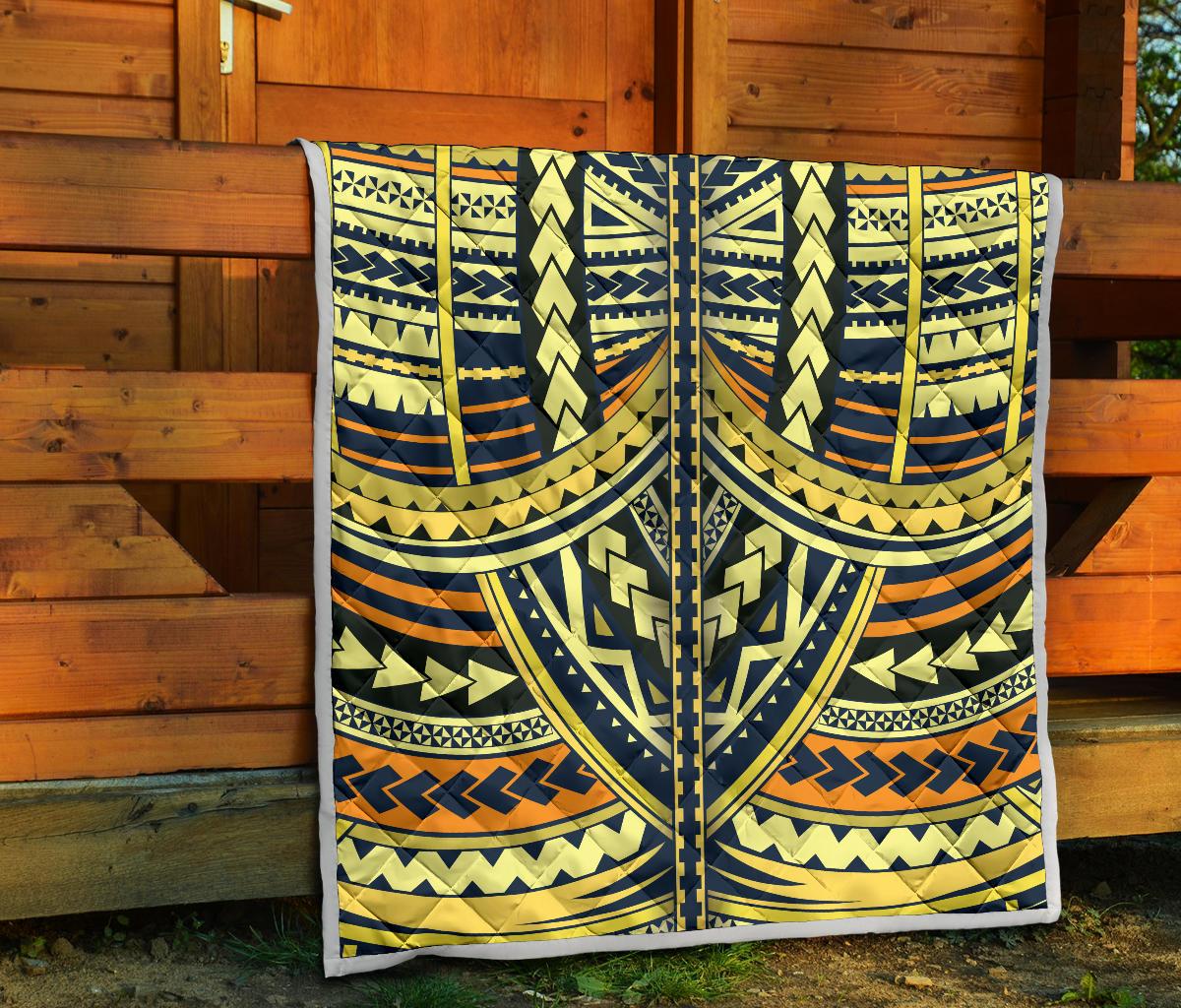 Polynesian Tattoo Print Premium Quilt-JTAMIGO.COM