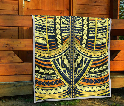 Polynesian Tattoo Print Premium Quilt-JTAMIGO.COM