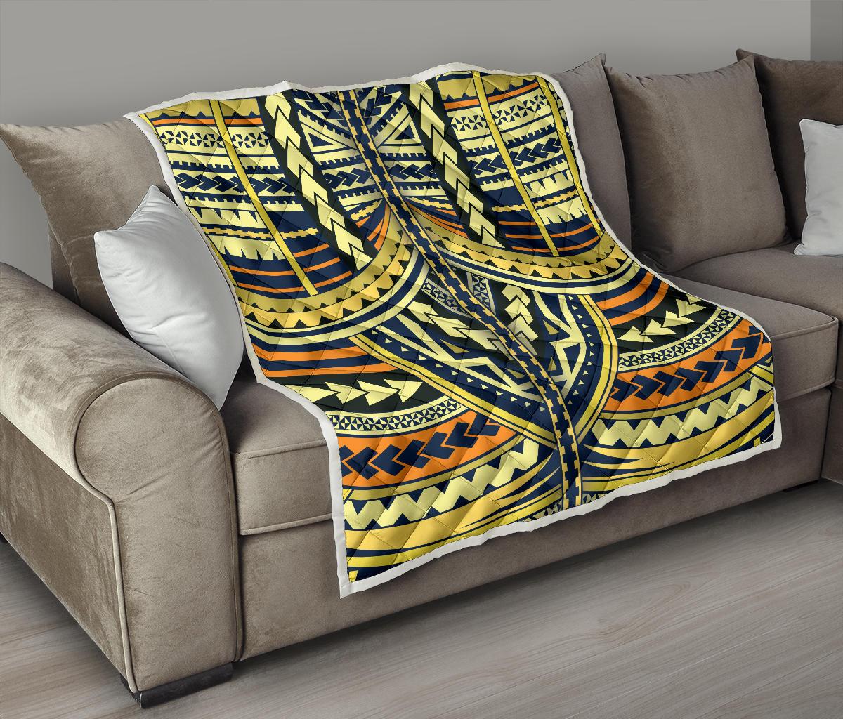 Polynesian Tattoo Print Premium Quilt-JTAMIGO.COM