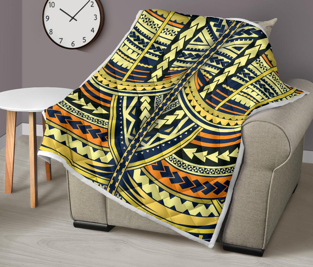 Polynesian Tattoo Print Premium Quilt-JTAMIGO.COM