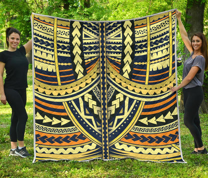 Polynesian Tattoo Print Premium Quilt-JTAMIGO.COM