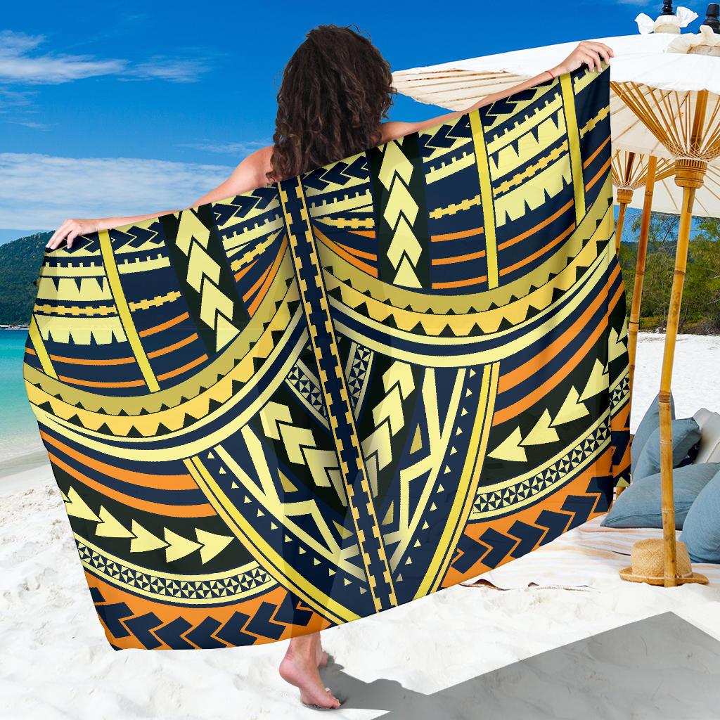 Polynesian Tattoo Print Sarong Pareo Wrap