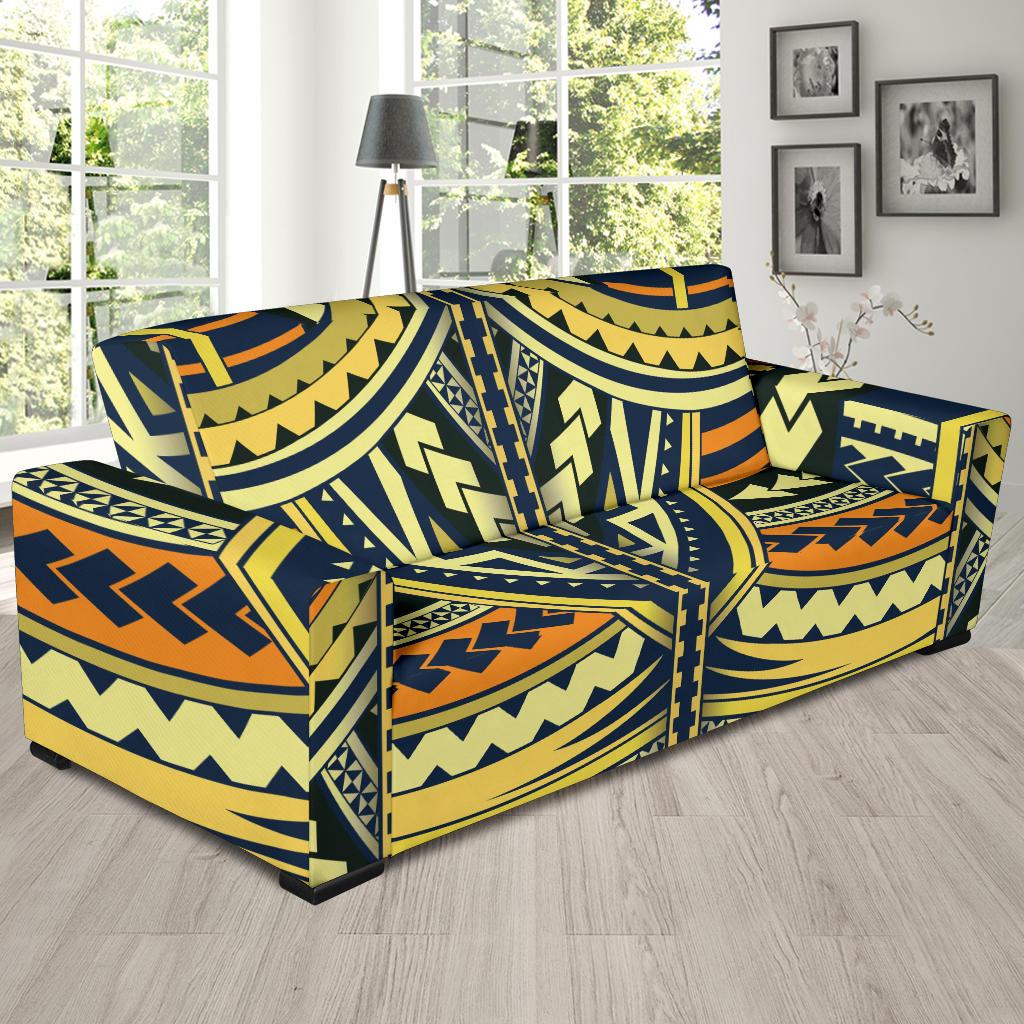 Polynesian Tattoo Print Sofa Slipcover-JTAMIGO.COM