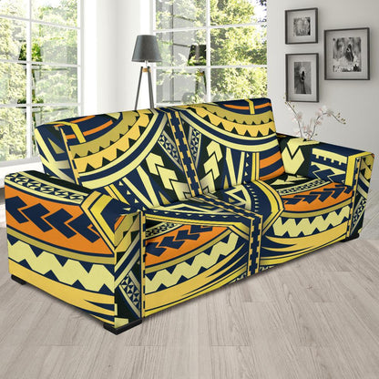 Polynesian Tattoo Print Sofa Slipcover-JTAMIGO.COM