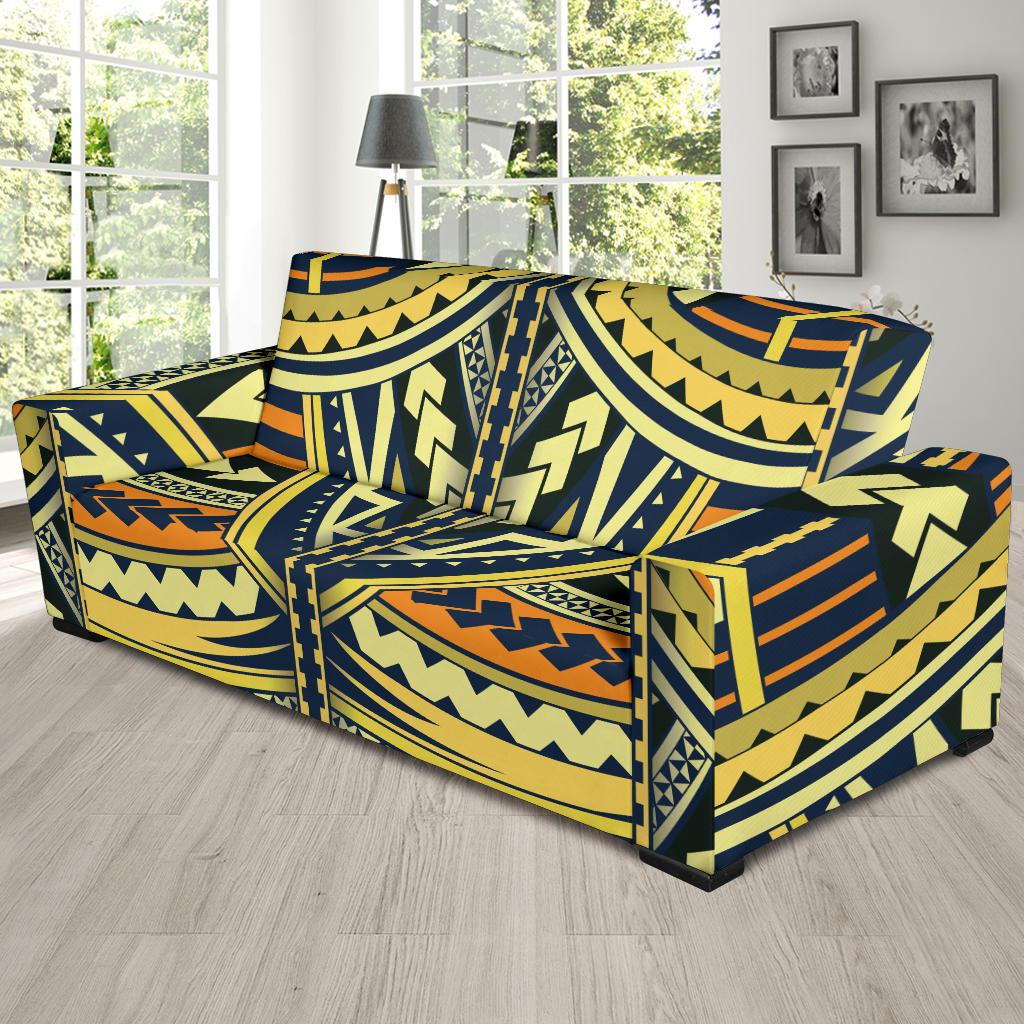 Polynesian Tattoo Print Sofa Slipcover-JTAMIGO.COM