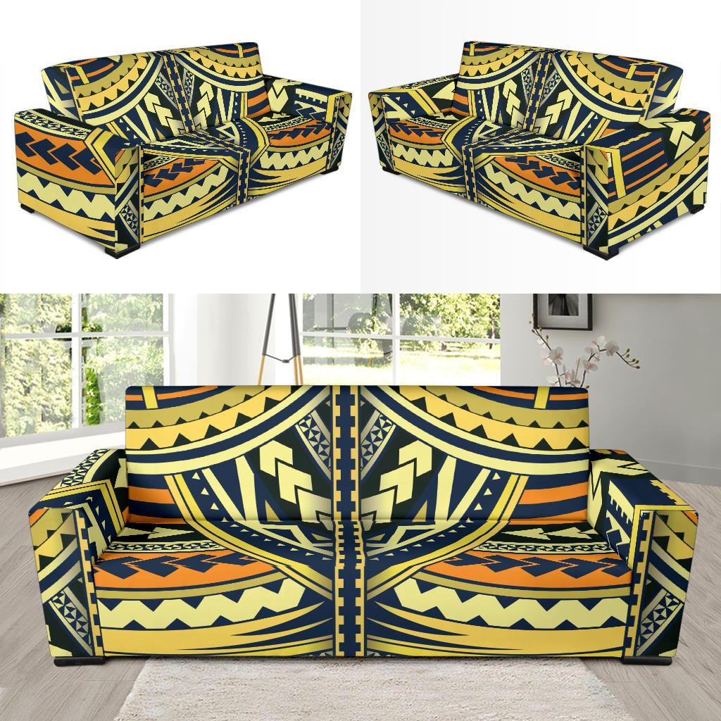 Polynesian Tattoo Print Sofa Slipcover-JTAMIGO.COM