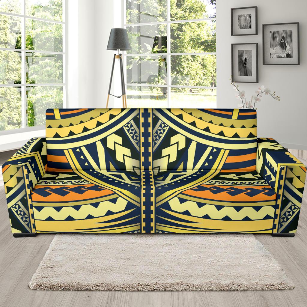 Polynesian Tattoo Print Sofa Slipcover-JTAMIGO.COM