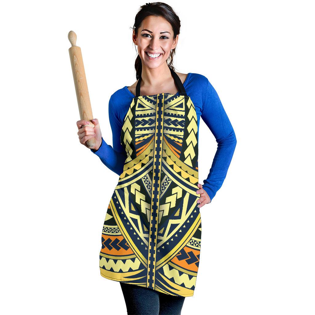 Polynesian Tattoo Print Women Apron