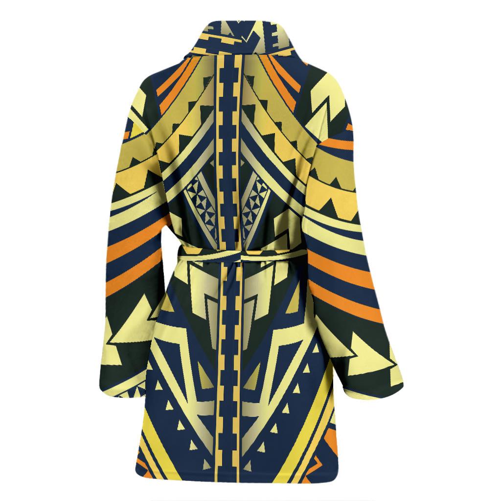 Polynesian Tattoo Print Women Bath Robe-JTAMIGO.COM
