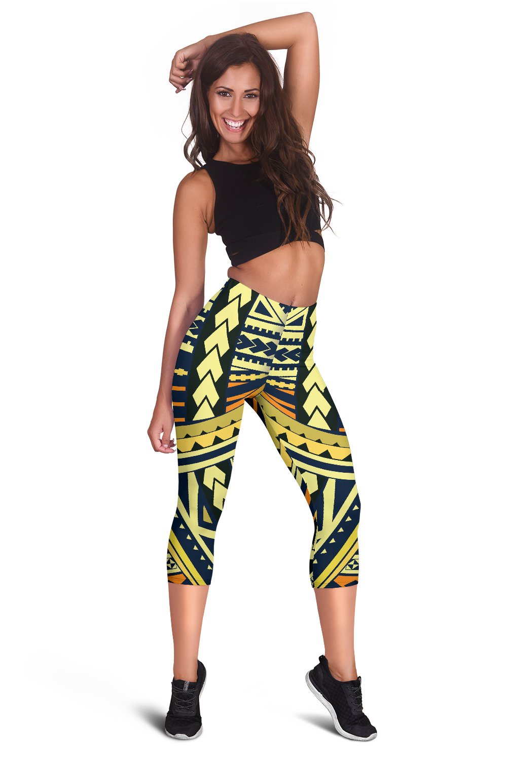 Polynesian Tattoo Print Women Capris