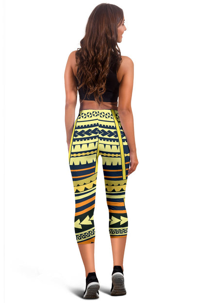 Polynesian Tattoo Print Women Capris
