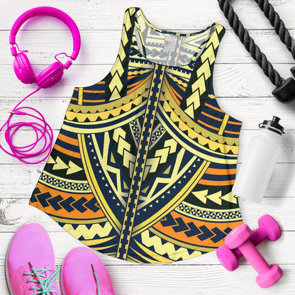 Polynesian Tattoo Print Women Racerback Tank Top