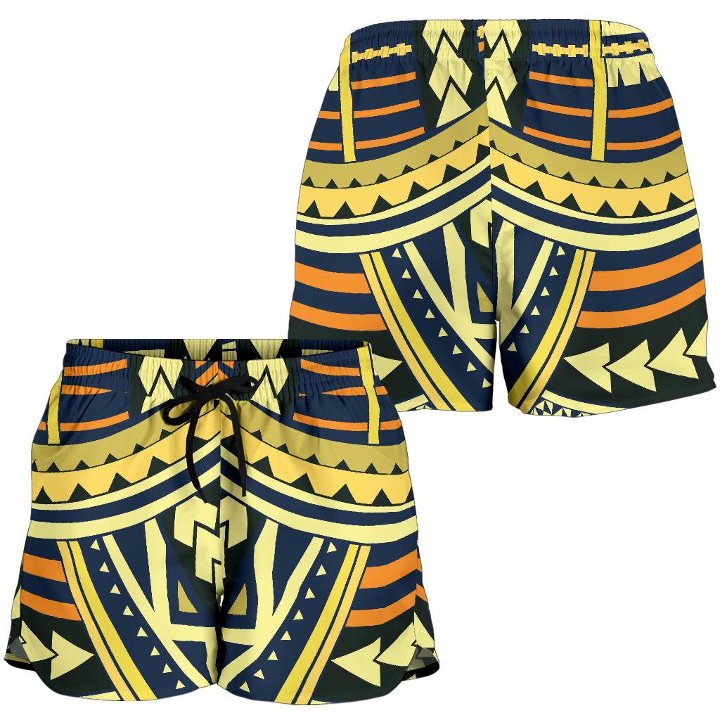 Polynesian Tattoo Print Women Shorts-JTAMIGO.COM