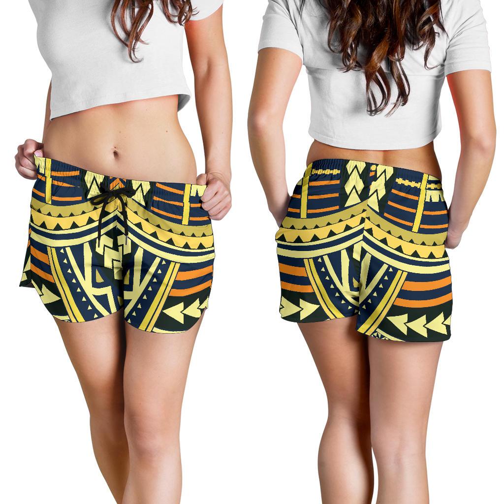 Polynesian Tattoo Print Women Shorts-JTAMIGO.COM