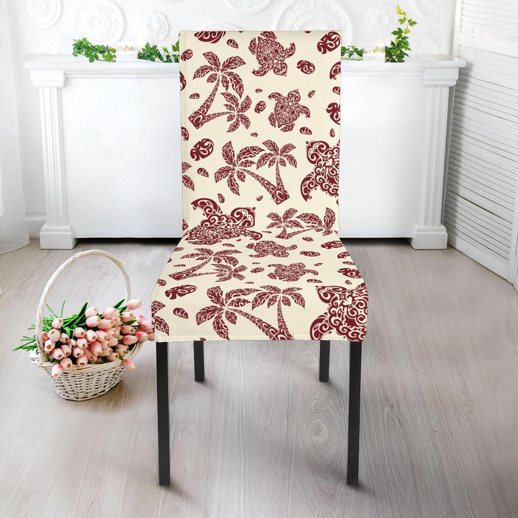 Polynesian Tattoo Turtle Themed Dining Chair Slipcover-JTAMIGO.COM