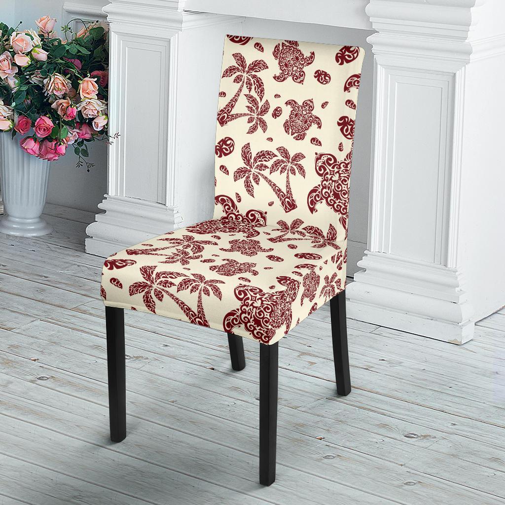 Polynesian Tattoo Turtle Themed Dining Chair Slipcover-JTAMIGO.COM