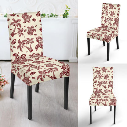 Polynesian Tattoo Turtle Themed Dining Chair Slipcover-JTAMIGO.COM