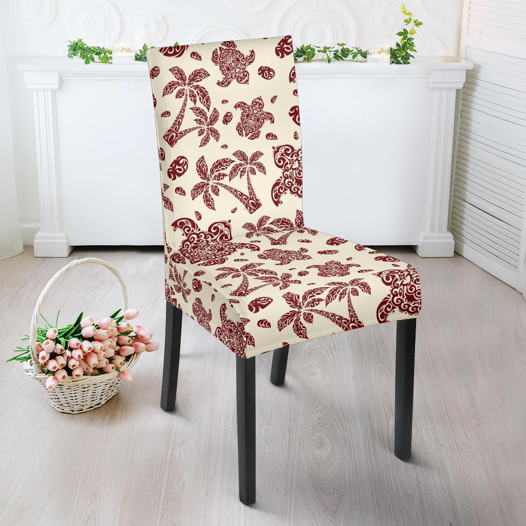 Polynesian Tattoo Turtle Themed Dining Chair Slipcover-JTAMIGO.COM